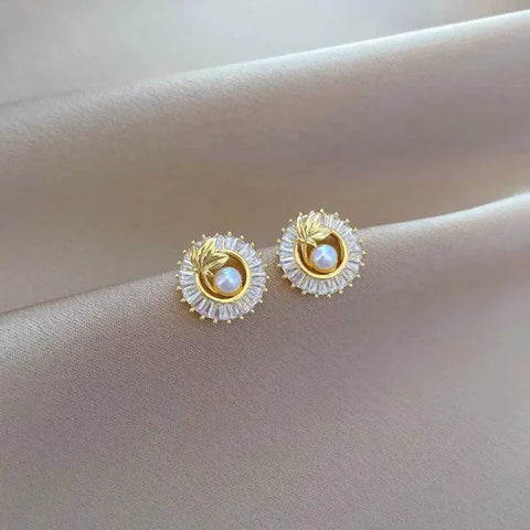 Diamond Necklace Sets - D516 Ear Studs