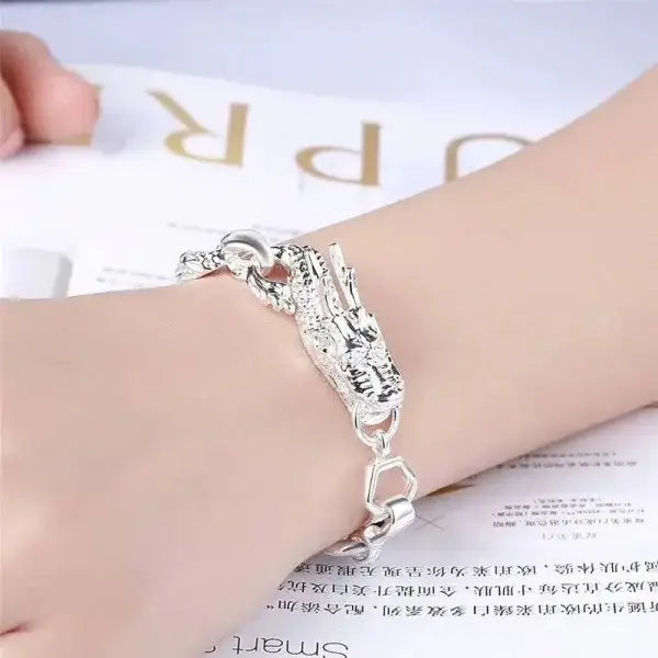 Elegant Dragon Cuff Bracelet in 925 Sterling Silver Jewelry - Himpall