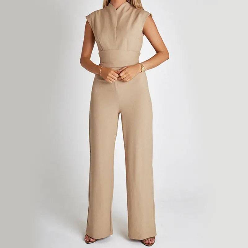 Elegant Jumpsuit - Sleeveless Wide Leg Summer Fashion Outfit