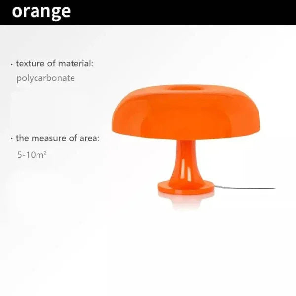 Italian Designer Lamp – Elegant LED Mushroom Lighting Solution - AU Plug / Orange
