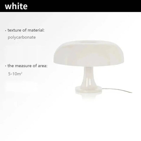 Italian Designer Lamp – Elegant LED Mushroom Lighting Solution - AU Plug / White
