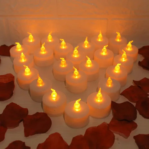 Elegant LED Tealight Candles for Stylish Home Decor - C 24Pc yellow light