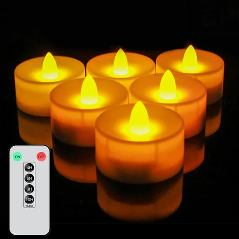 Elegant LED Tealight Candles for Stylish Home Decor - D 6Pc Remote Control 1