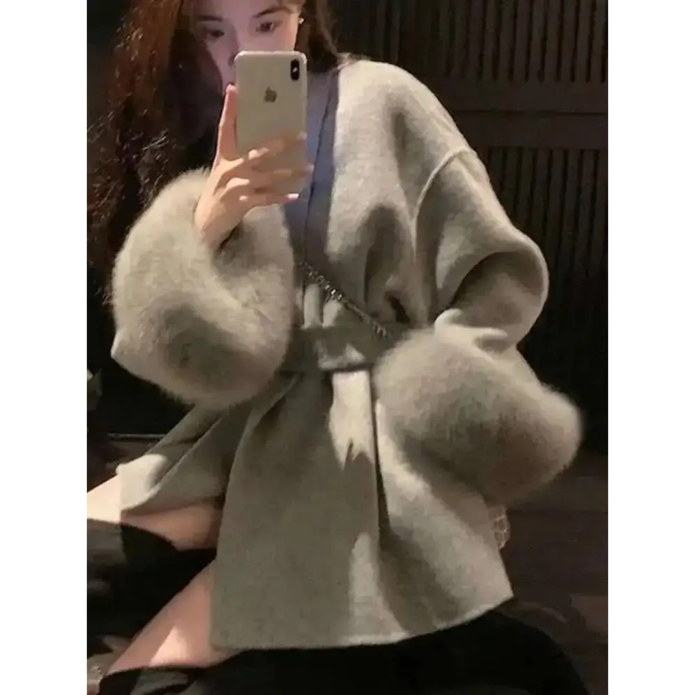 Elegant Office Lady Woolen Coat