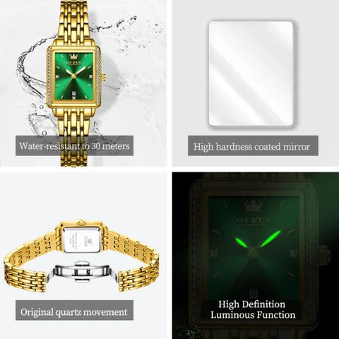 Elegant Quartz Ladies Wristwatch – Luxury Waterproof Watch for Women with Auto Date & Luminous Display