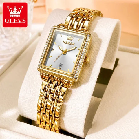 Elegant Quartz Ladies Wristwatch – Luxury Waterproof Watch for Women with Auto Date & Luminous Display - White / CHINA