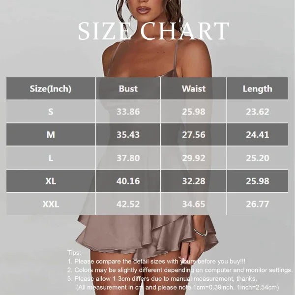 Elegant Silk Satin Backless Mini Dress – Cowl Neck Spaghetti Strap Pleated Party Dress for Women - Himpall