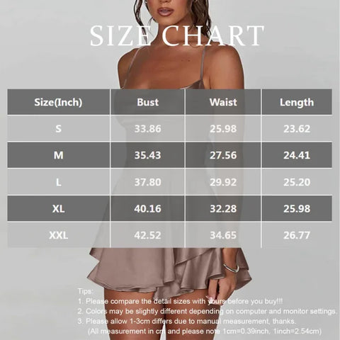 Elegant Silk Satin Backless Mini Dress – Cowl Neck Spaghetti Strap Pleated Party Dress for Women - Himpall
