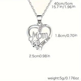 Elegant Style Heart shaped Pendant Necklace Hollow Design Mother’s Day Gift Party Suitable for Best Friends Without Box