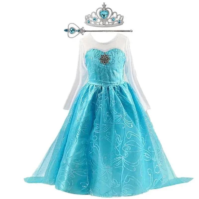 Elsa Costume for Girls – Long Sleeve Princess Dress for Cosplay - Z006-P0009 / 6T