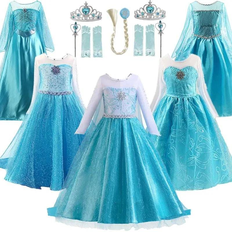 Elsa Costume for Girls – Long Sleeve Princess Dress for Cosplay