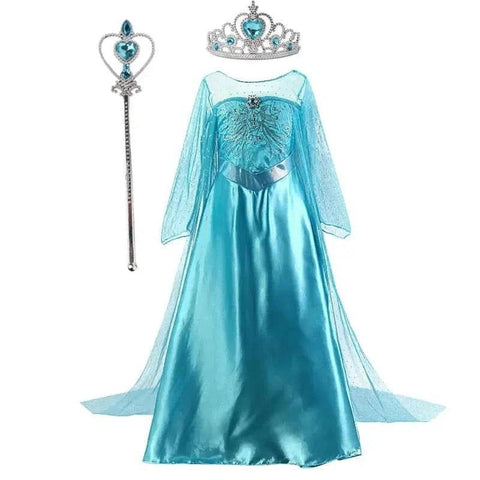 Elsa Costume for Girls – Long Sleeve Princess Dress for Cosplay - D003-P0009 / 3-4T