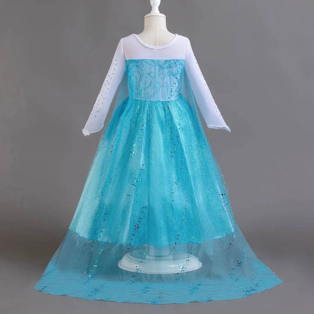 Elsa Costume for Girls – Long Sleeve Princess Dress for Cosplay