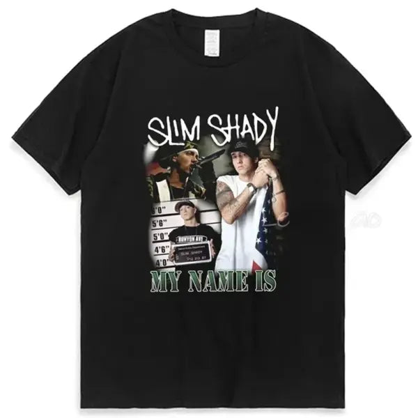 Eminem Rapper Graphic T-Shirt Unisex – Hip Hop Loose Fit Rock Tee for Men & Women Summer Fashion - 5 / S