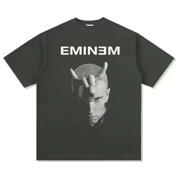 Eminem Rapper Graphic T-Shirt Unisex – Hip Hop Loose Fit Rock Tee for Men & Women Summer Fashion - 7 / L