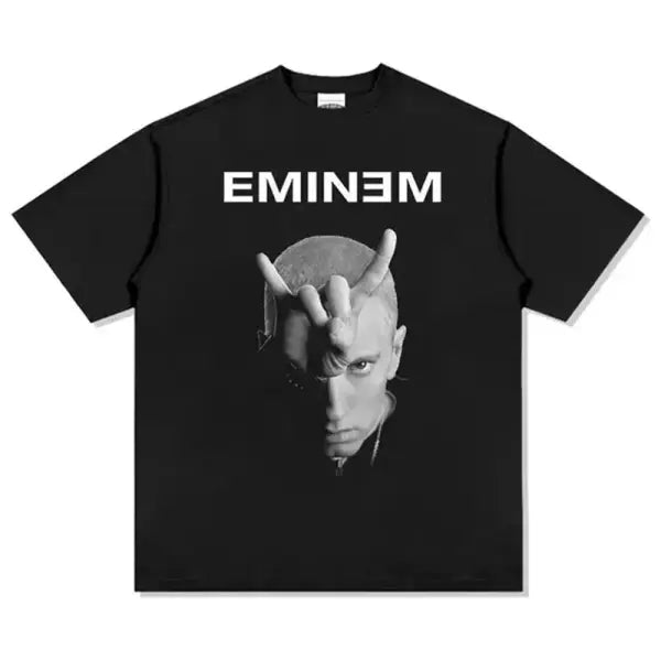 Eminem Rapper Graphic T-Shirt Unisex – Hip Hop Loose Fit Rock Tee for Men & Women Summer Fashion - 4 / XS