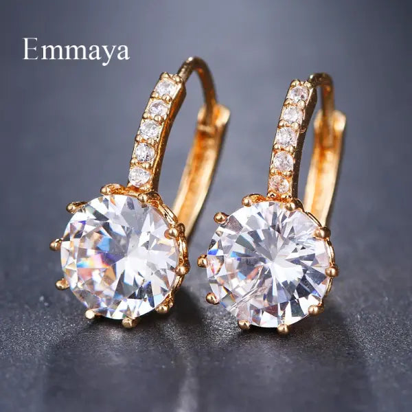 EMMAYA Fashion 9 Colors AAA CZ Element Stud Earrings For Women Wholesale Cheap Factory Price Wedding Party Gift - 18k