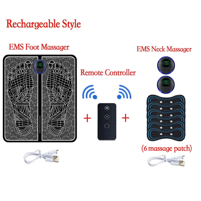 EMS Foot Massage Pad with Multi Mode Muscle Relief for Home Fitness