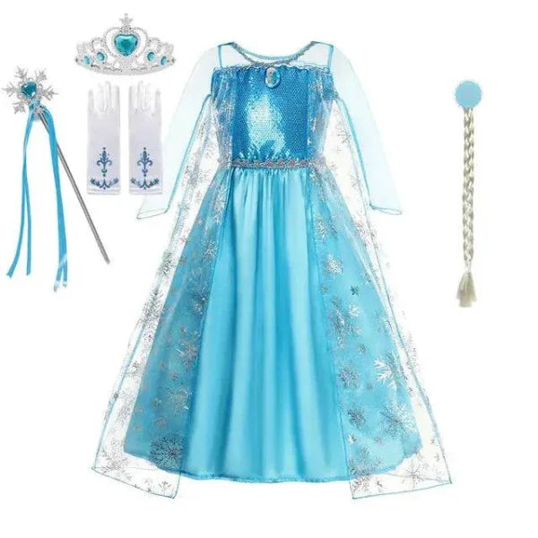 Enchanting Snow Queen Elsa Kids Costume for Magical Adventures - Himpall