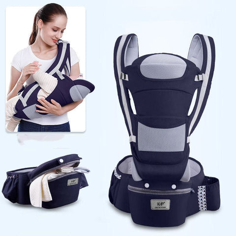 Ergonomic Baby Carrier 3-in-1 Hipseat Front-Facing Kangaroo Sling Wrap - Navy