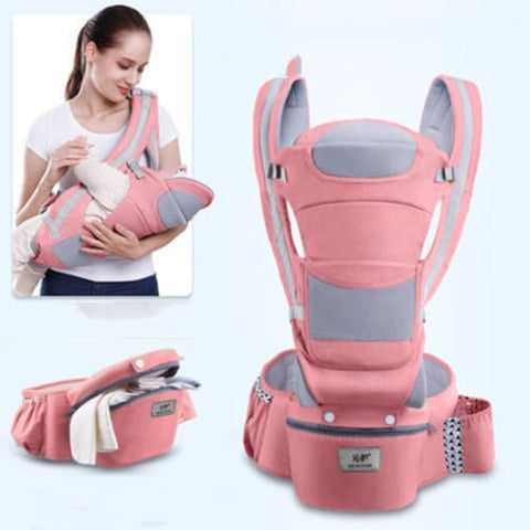 Ergonomic Baby Carrier 3-in-1 Hipseat Front-Facing Kangaroo Sling Wrap - Powder