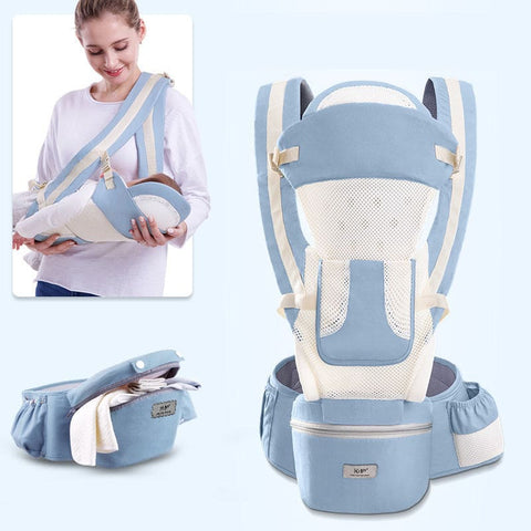 Ergonomic Baby Carrier 3-in-1 Hipseat Front-Facing Kangaroo Sling Wrap - Breathable Green