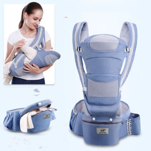 Ergonomic Baby Carrier 3-in-1 Hipseat Front-Facing Kangaroo Sling Wrap - Blue