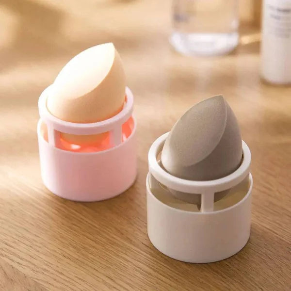 Ergonomic Makeup Sponge with Egg-Shaped Stand for Flawless Application - Himpall