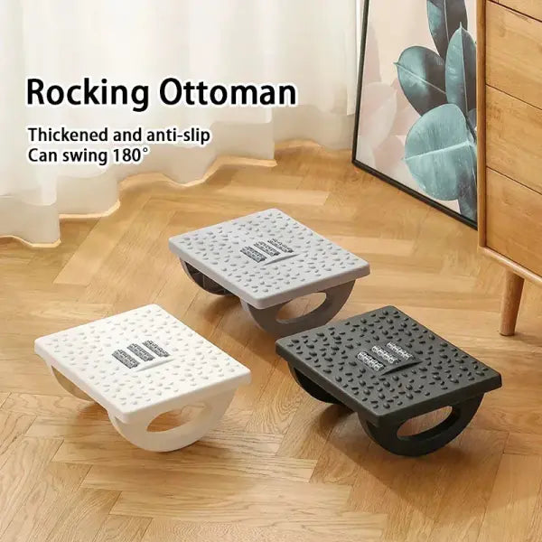 Ergonomic Under-Desk Foot Rest with Massage Rollers – Portable Foot Stool for Home & Office