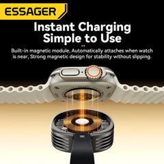 ESSAGER Magnetic Wireless Charger for Apple Watch in Gunmetal Grey - Himpall