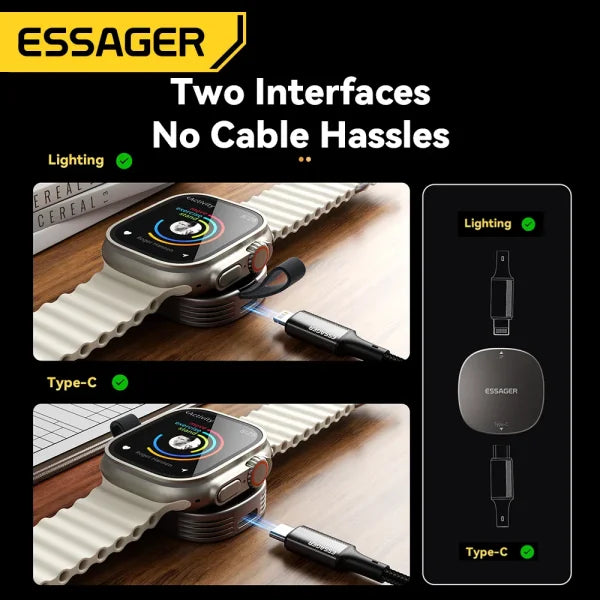 ESSAGER Magnetic Wireless Charger for Apple Watch in Gunmetal Grey - Himpall