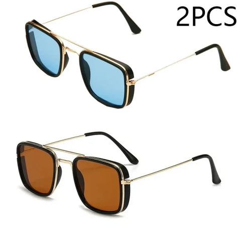 European & American Small Square Sunglasses - Retro UV Protection Eyewear - Yellow