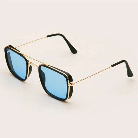 European & American Small Square Sunglasses - Retro UV Protection Eyewear - Blue