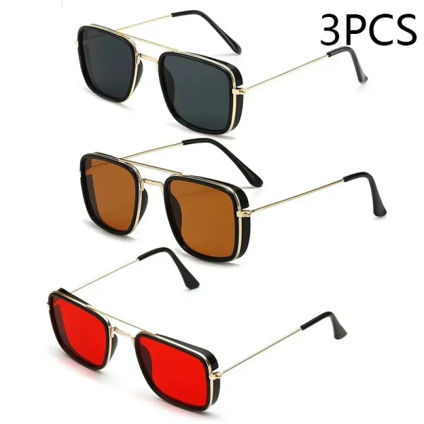European & American Small Square Sunglasses - Retro UV Protection Eyewear - Gold