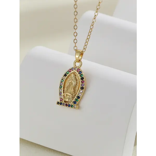 Santa Maria zircon religious fashion necklaces - TP-04024-01