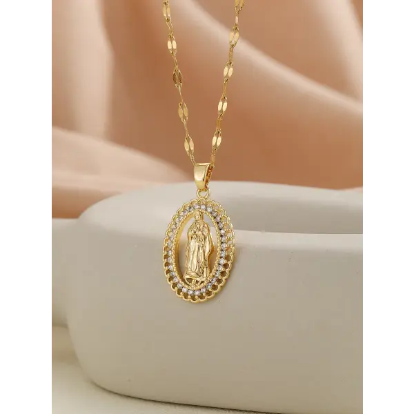 Santa Maria zircon religious fashion necklaces - TP-04034-01