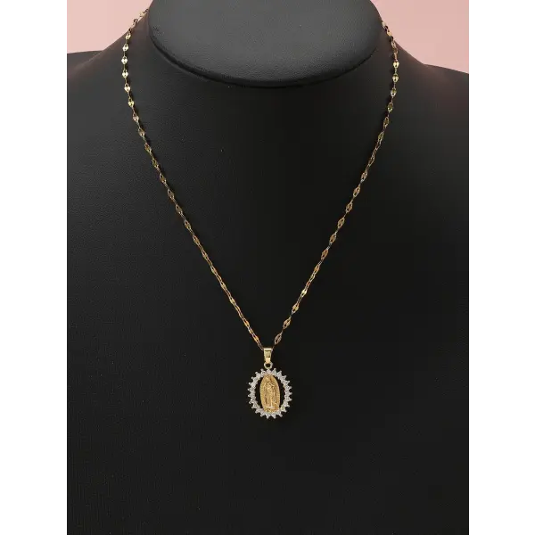 Santa Maria zircon religious fashion necklaces - TP-04044-01