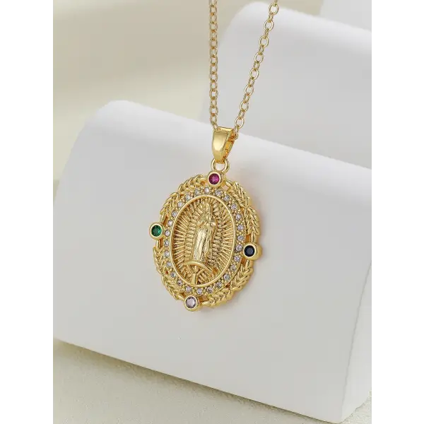 Santa Maria zircon religious fashion necklaces - TP-04019-01
