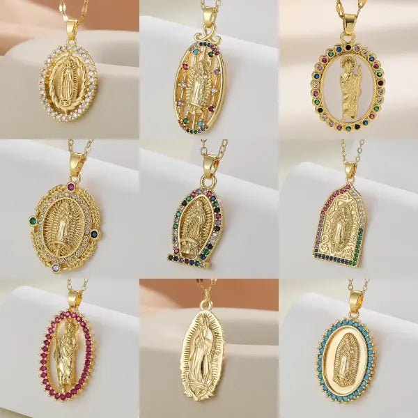 Santa Maria zircon religious fashion necklaces