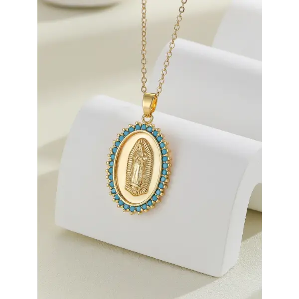 Santa Maria zircon religious fashion necklaces - TP-04021-01
