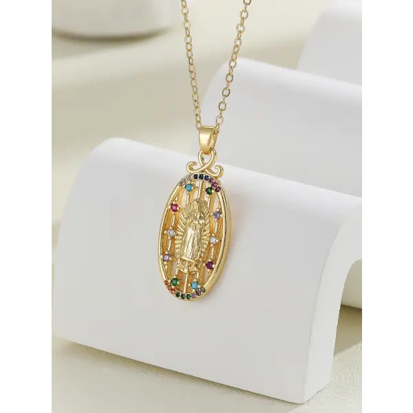 Santa Maria zircon religious fashion necklaces - TP-04020-01