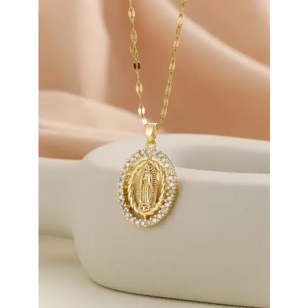 Santa Maria zircon religious fashion necklaces - TP-04029-01