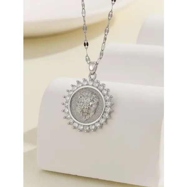 Santa Maria zircon religious fashion necklaces - TP-04195-02
