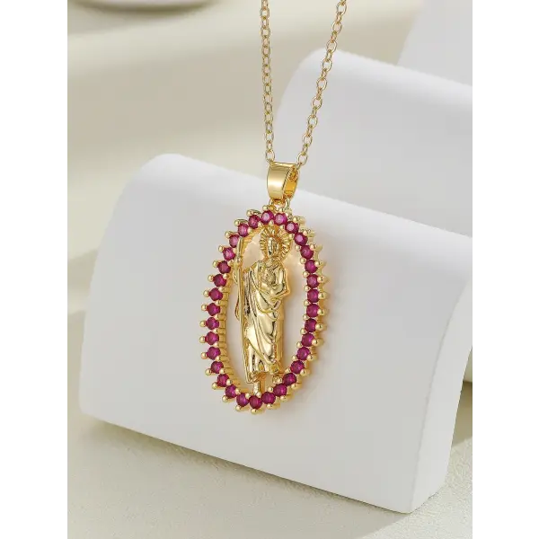 Santa Maria zircon religious fashion necklaces - TP-04022-01