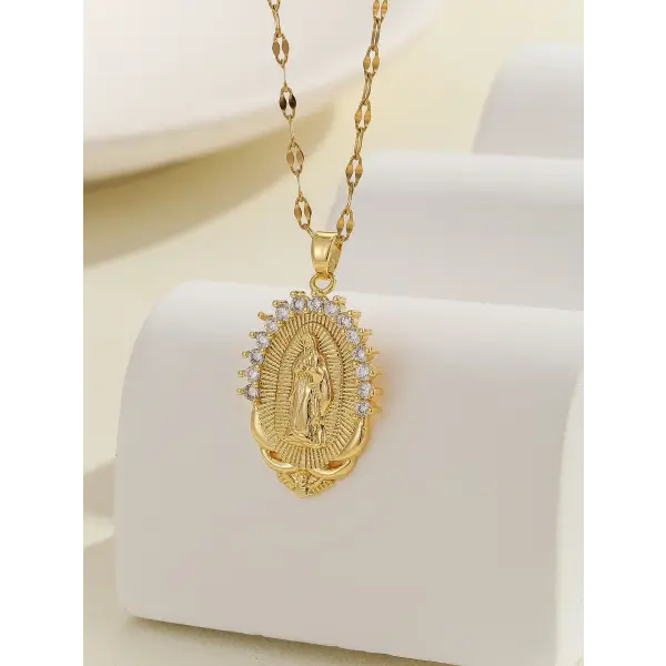 Santa Maria zircon religious fashion necklaces - TP-04194-02