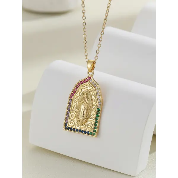 Santa Maria zircon religious fashion necklaces - TP-04023-01