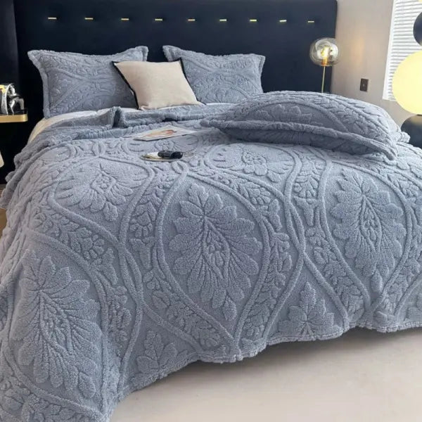 European Style 3D Floral Printed Blanket Adult Thick Coral Fleece Blanket in Winter Warm Easy To Maintain Air