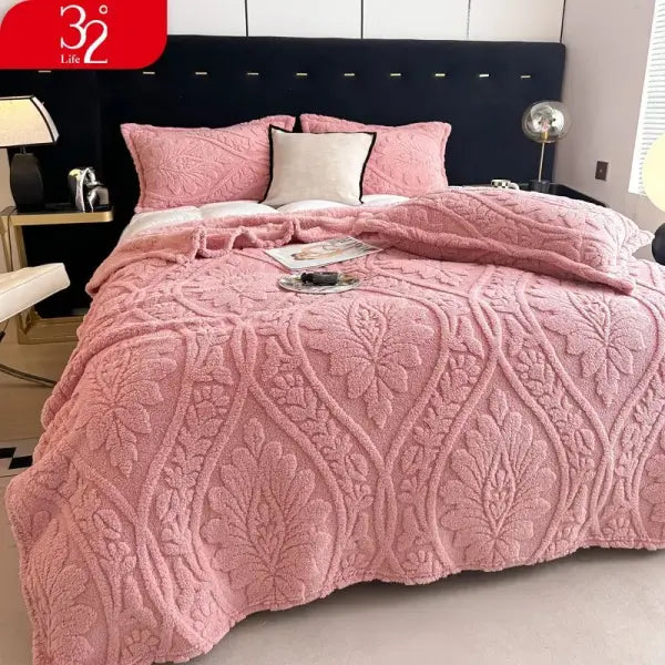 European Style 3D Floral Printed Blanket Adult Thick Coral Fleece Blanket in Winter Warm Easy To Maintain Air
