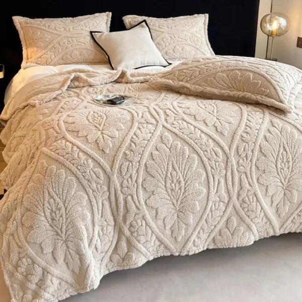 European Style 3D Floral Printed Blanket Adult Thick Coral Fleece Blanket in Winter Warm Easy To Maintain Air