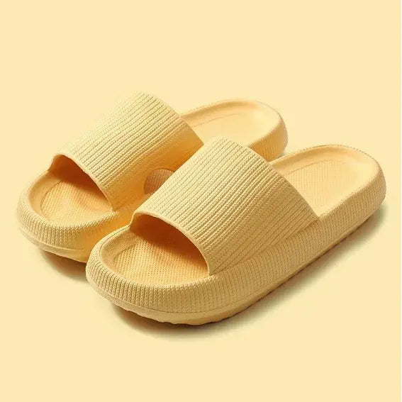 EVA Thick Pillow Slides Soft Sole Women Summer Non Slip Beach Sandals - YELLOW / 46-47
